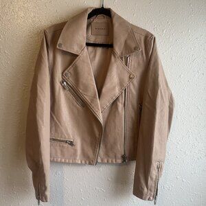 Blush Faux Leather Moto Jacket